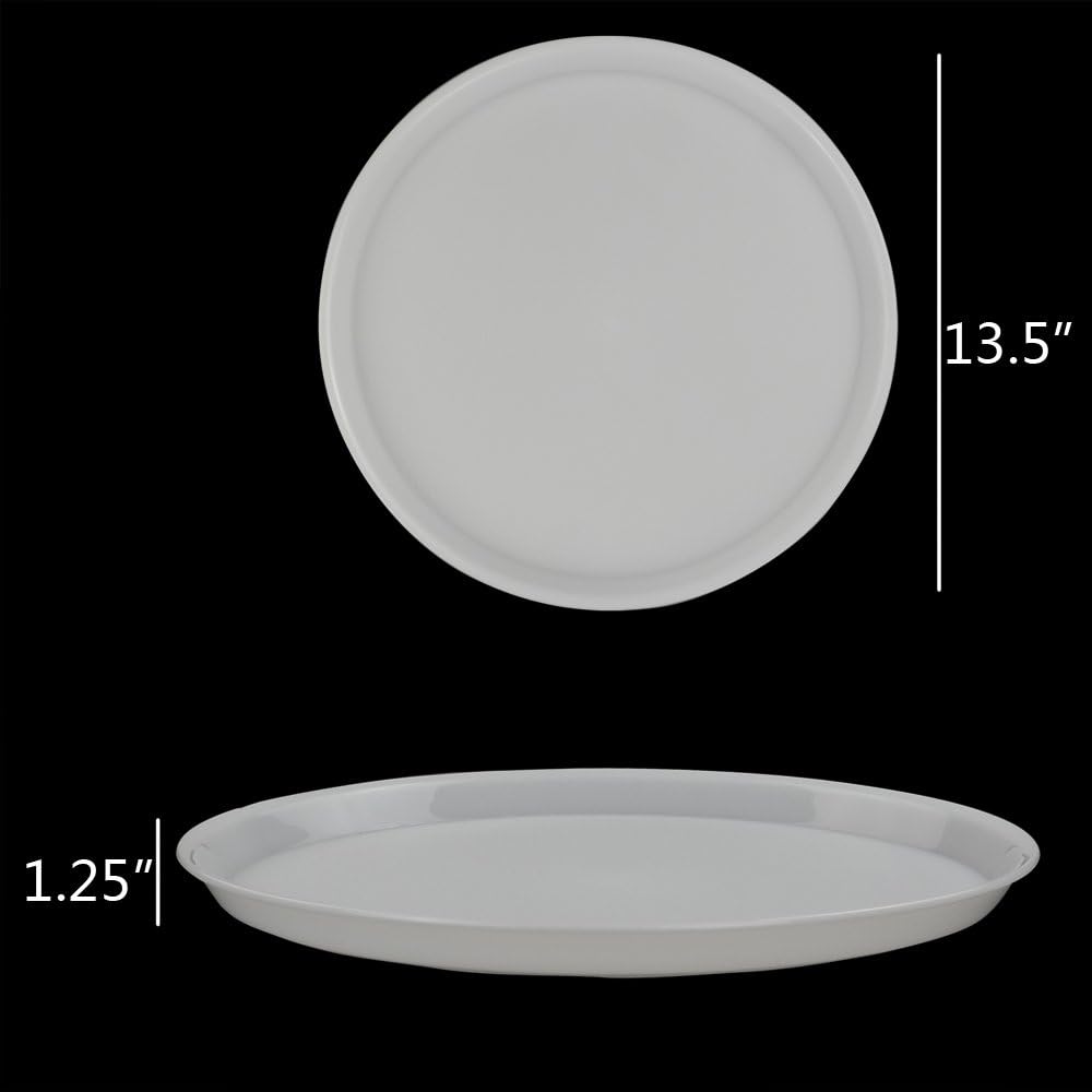 13.5-Inch Large Round Tray|Minimalist Raised Edge|Multi-Purpose Serving or Display Plate