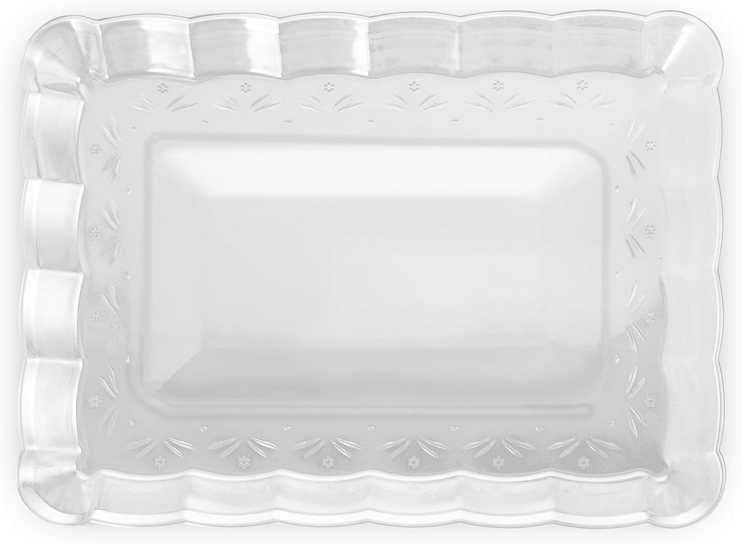 9 x 13 Inch Clear Plastic Serving Tray | Elegant Rectangular Food Display Platter