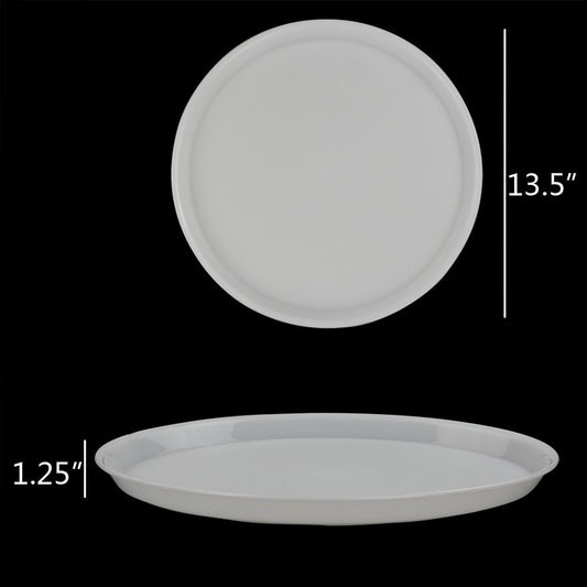 13.5-Inch Large Round Tray｜Minimalist Raised Edge｜Multi-Purpose Serving or Display Plate