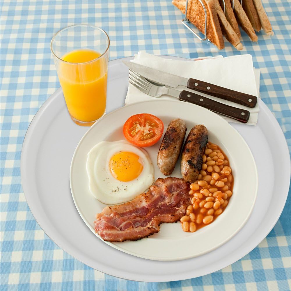 13.5-Inch Large Round Tray｜Minimalist Raised Edge｜Multi-Purpose Serving or Display Plate