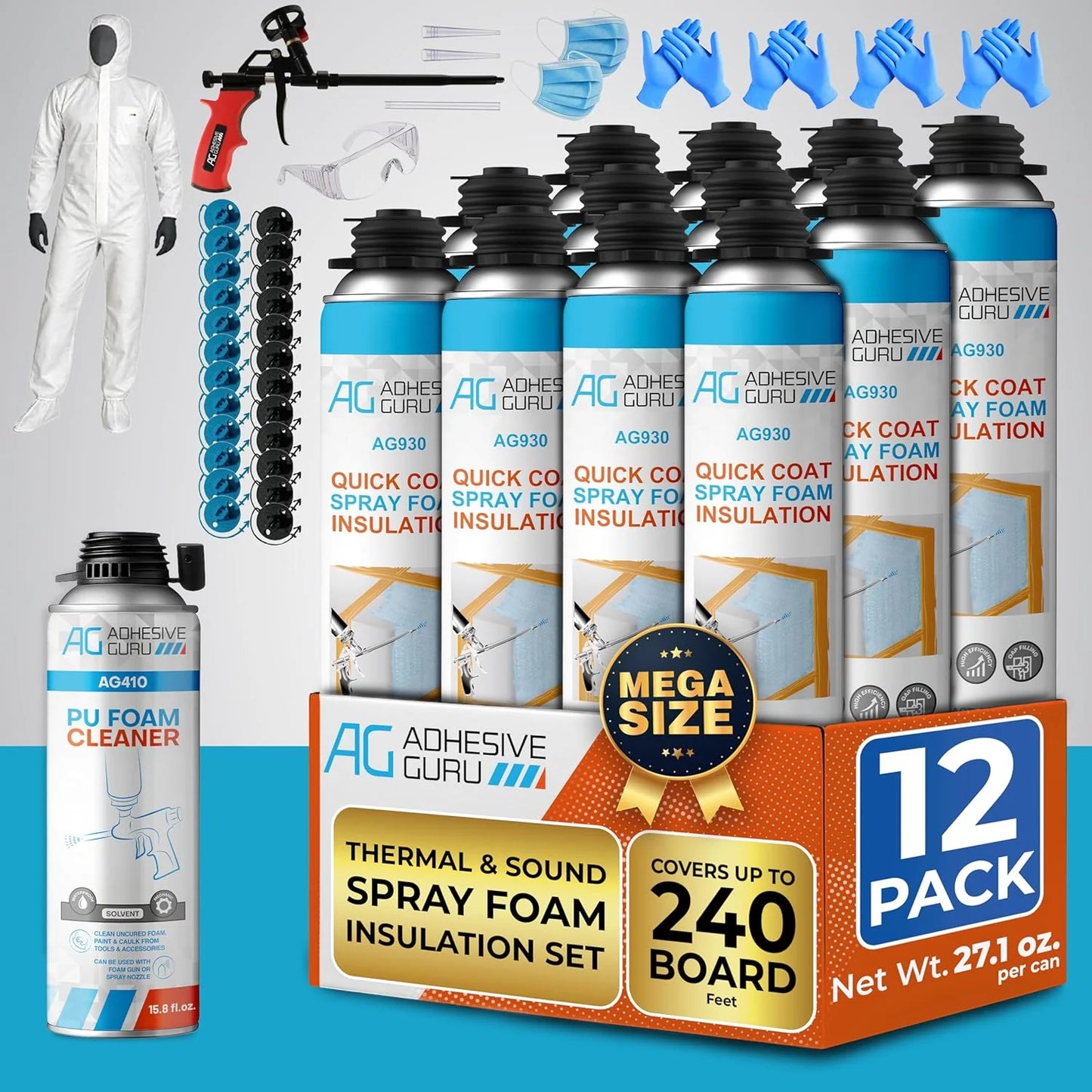 Polyurethane Insulation Spray Foam Set（12 Pack）-Two Items Per Purchase Only